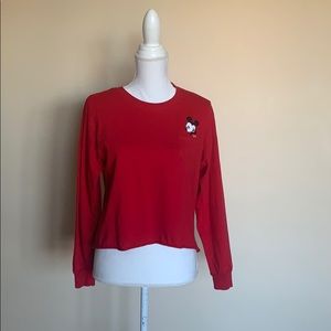 Disney Mickey Mouse L slight cropped long sleeve